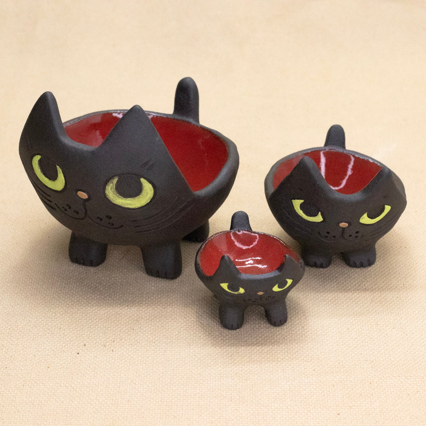 Cat Bowls (Sets of 3) by Yuka Nakano