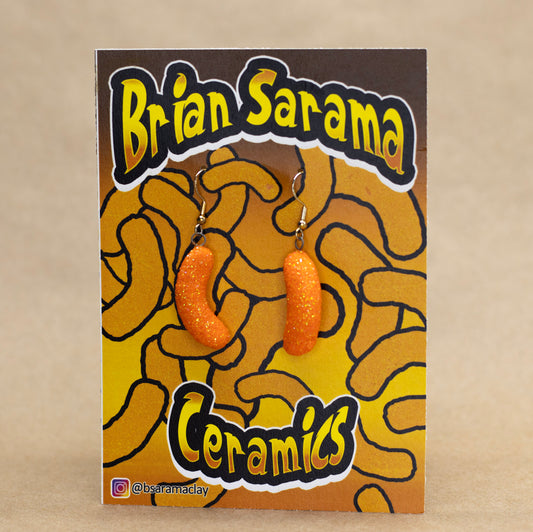 Cheeto Earrings by Brian Sarama