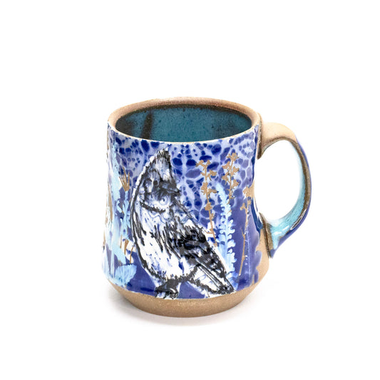 Blue jay mug by Becky Meneely