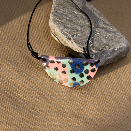 Half Moon Necklace #1 by Melted Porcelain