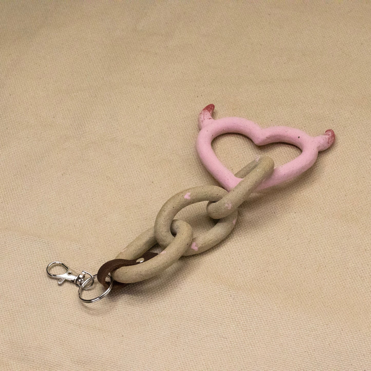 Horned Heart Link Bag Chain by Hunny Spyke