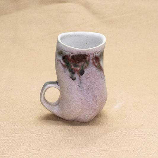 One Finger Handle Drippy Altered Mug by Liz Mazurek