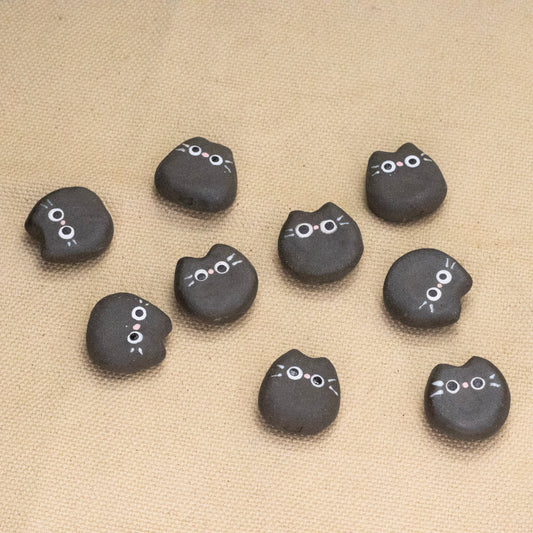 Black Kitty Magnet (White Whiskers) by Hei Mao Studio