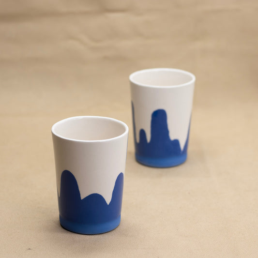 Blue & White Wave Tumbler by Hop & Jans Studio