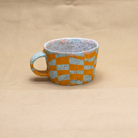 Checkered Wave Mug by Kero Ceramics