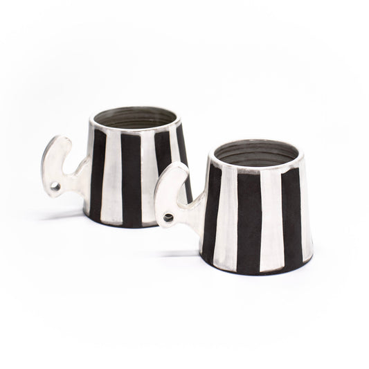 Striped Pyramid Black Contrast Mug by Emilie Skytta