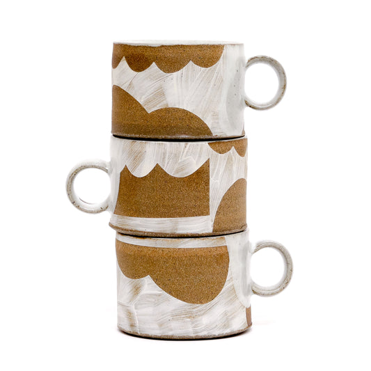 White Shapes Mugs by Sarah Steininger Leroux