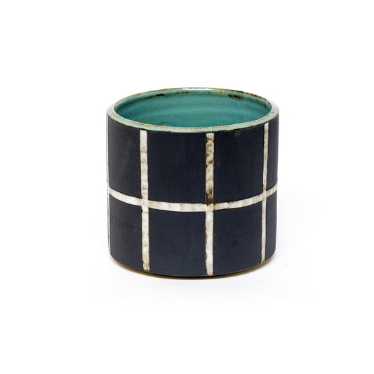 Black Grid Cachepot/Planters by Theresa Choi